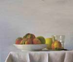 Cox_peaches and lemons with glass